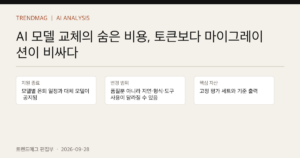 AI 모델 교체의 숨은 비용, 토큰보다 마이그레이션이 비싸다 핵심 사실 표지
