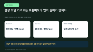 결정 모델 가격표는 호출비보다 입력 길이가 먼저다